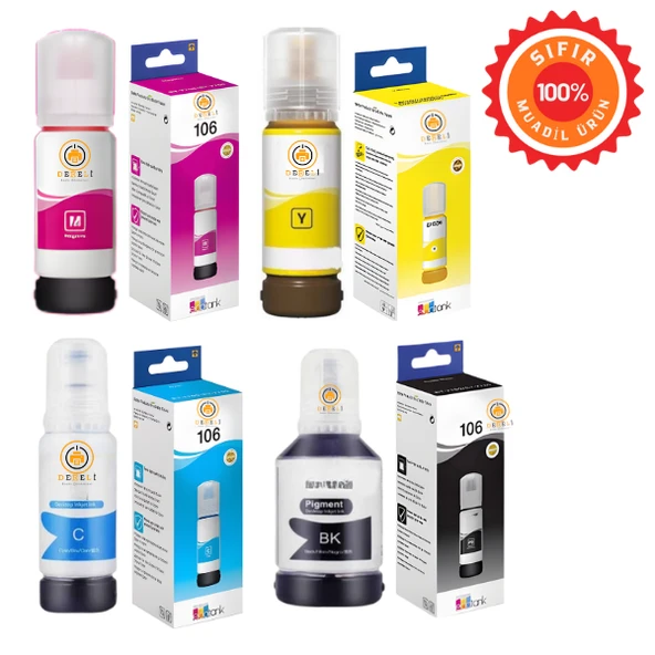 Premium 105 106 Muadil Mürekkep Siyah Epson EcoTank L7160 L7180 Mürekkep Tanklı Yazıcı Mürekkebi Pigment ve Fotoğraf Siyahı ürün görseli 1