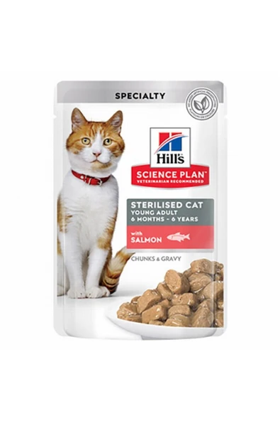 HİLLS STERİLİSED SOMONLU KISIRLAŞTIRILMIŞ KEDİ POUCH 85GR ürün görseli 1