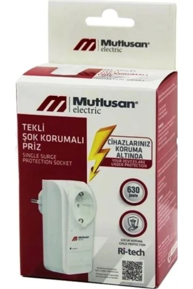 Mutlusan Tekli Şok Korumalı Priz ürün görseli 1