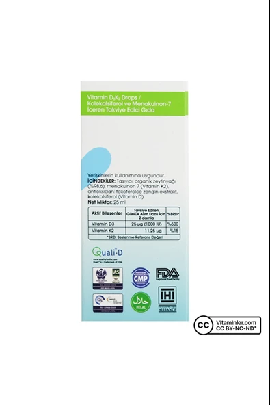 Voonka Vitamin D3+K2 Damla 25 ml - Resim 4