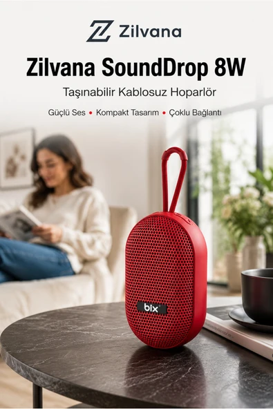 Zilvana GoSound 8W TF Kart ve USB Destekli Taşınabilir Speaker Bluetooth Hoparlör ürün görseli 1