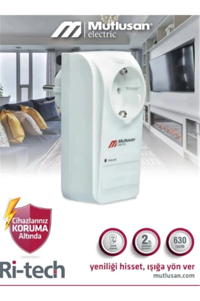 Mutlusan Tekli Şok Korumalı Priz Sıngle Surge Protectıon Socket 001 888 100004 00 00 ürün görseli 1