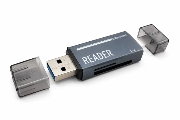 Usb Type-C 3.2 Gen1 Sd Microsd Kart Okuyucu 5 Gbps Gri TC306AC ürün görseli 1