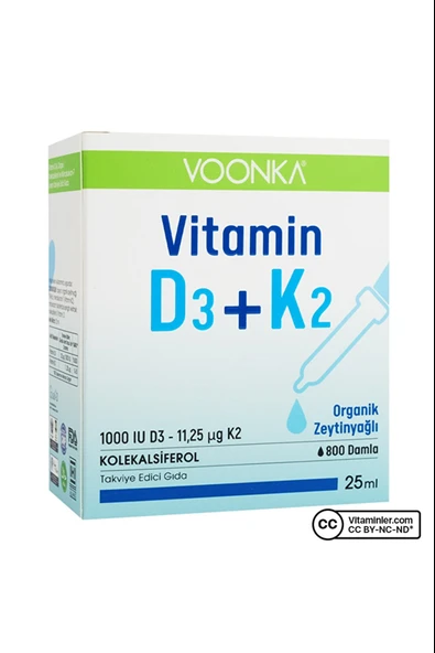 Voonka Vitamin D3+K2 Damla 25 ml ürün görseli 1
