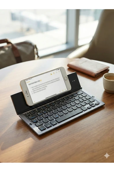 Zilvana Brivona Katlanabilir Bluetooth Klavye Telefon/Tablet Standlı Taşınabilir ürün görseli 1
