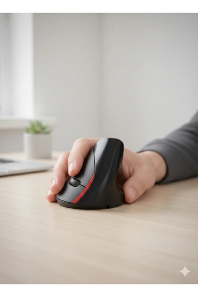 Zilvana Ergonomik Sessiz Kablosuz Mouse – 2.4G Bağlantı | 1600 DPI | Siyah ürün görseli 1