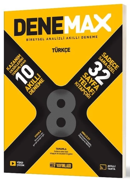 Hız 2026 8. Sınıf Lgs Türkçe 10 Lu Denemax Akıllı Deneme ürün görseli 1