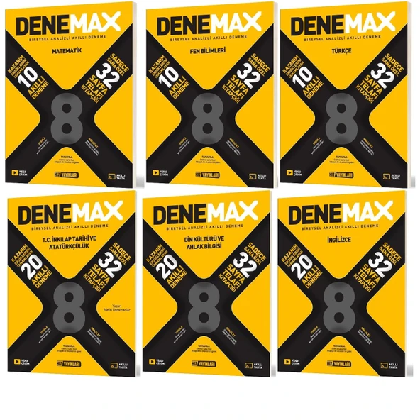Hız 2026 8. Sınıf Lgs Matematik + Türkçe + Fen + İnkılap + İngilizce + Din Akıllı Deneme Denemax Tam Seti 6 Kitap ürün görseli 1