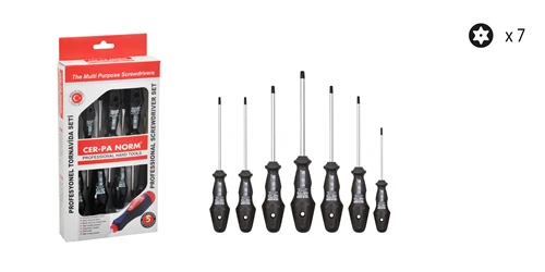 KLASS DELİKLİ TORX TORNAVİDA SET 7'Lİ ürün görseli 1