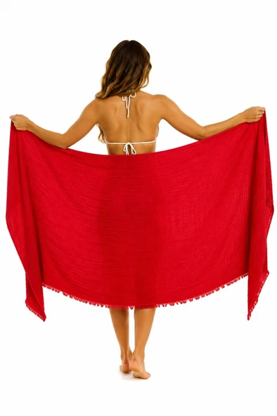 Müslin Peştemal Plaj Havlusu %100 Pamuk 90x180 cm Hafif ve Hızlı Kuruyan ürün görseli 1