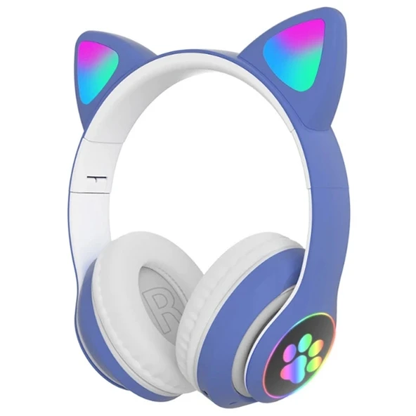 Nevamel® ALLY 23M Kedi Kulak Kulaküstü Bluetooth 5.0 Kablosuz Kulaklık Led Işıklı-(5775) ürün görseli 1