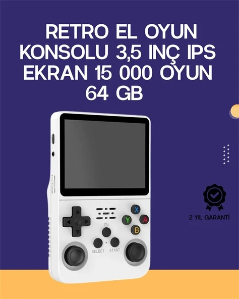 Nevamel® R36S Retro El Konsolu 64 GB – 15.000 Oyun Geniş Platform Desteği 3.5” IPS Ekran ürün görseli 1
