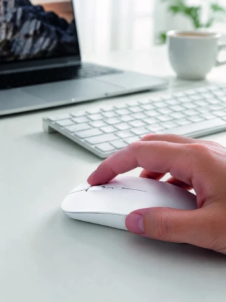 Kablosuz Bluetooth  Mouse Sessiz Tıklama Ergonomik Wireless Fare - Resim 4