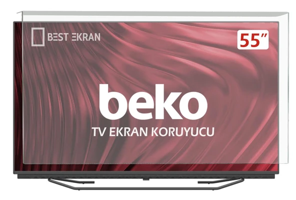 BEKO B55OLED98905B Tv Ekran Koruyucu -  Beko 55" inç 139 cm Tv Ekran Koruyucu Şeffaf Paneli ürün görseli 1