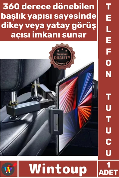 #TelefonTutucu Araç İçi 360 Derece Döner Ergonomik Koltuk Arkası Ayarlanabilir Tablet Telefon Tutucu ürün görseli 1