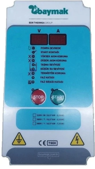 Baymak Monofaze 220 V Mekanik Hidrofor Panosu Akım kontrollü 1x (0,37-2,2) kW ürün görseli 1
