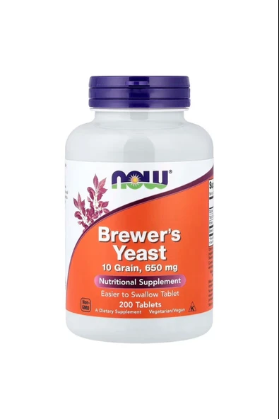 Now Foods Brewer's Yeast 650 mg 200 Tablets ürün görseli 1