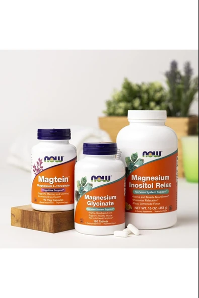 Now Foods Magnesium Glycinate 180 Tablets - Resim 3