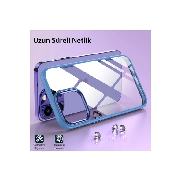 İphone 14 Pro Max Kılıf Power Silikon - Lila - Resim 6