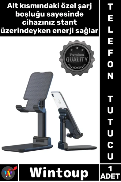 #TelefonTutucu Ayarlanabilir Katlanabilir Yükseklik Açılı Ofis Stand Masaüstü Telefon Tablet Tutucu ürün görseli 1