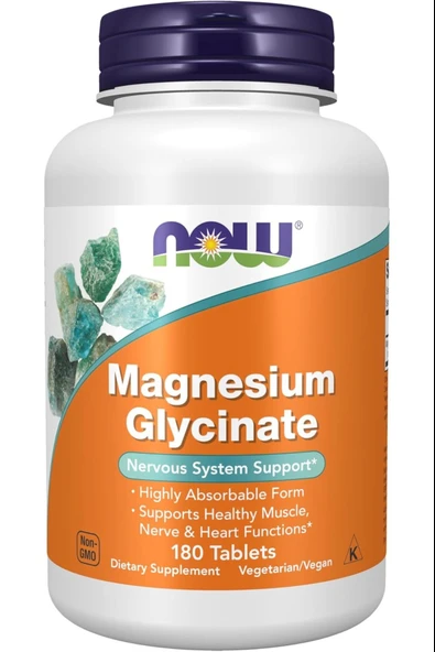 Now Foods Magnesium Glycinate 180 Tablets ürün görseli 1