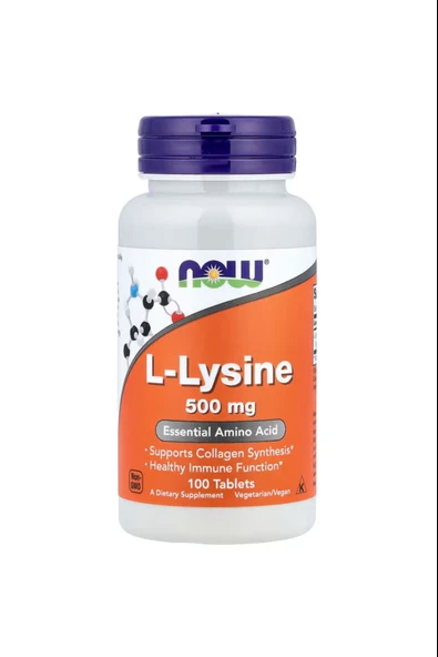 Now Foods L-Lysine 500 mg 100 Tablets ürün görseli 1