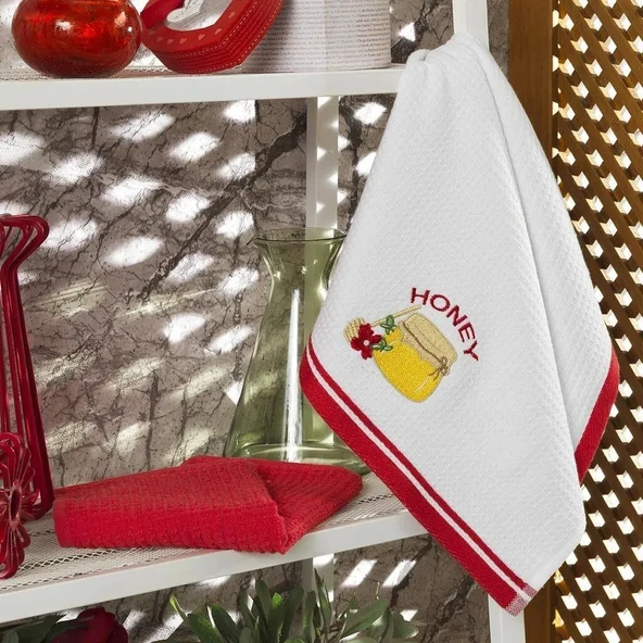 Maxstyle Pamuk Mutfak Havlusu 40x60 cm 2li Beyaz-Mercan ürün görseli 1