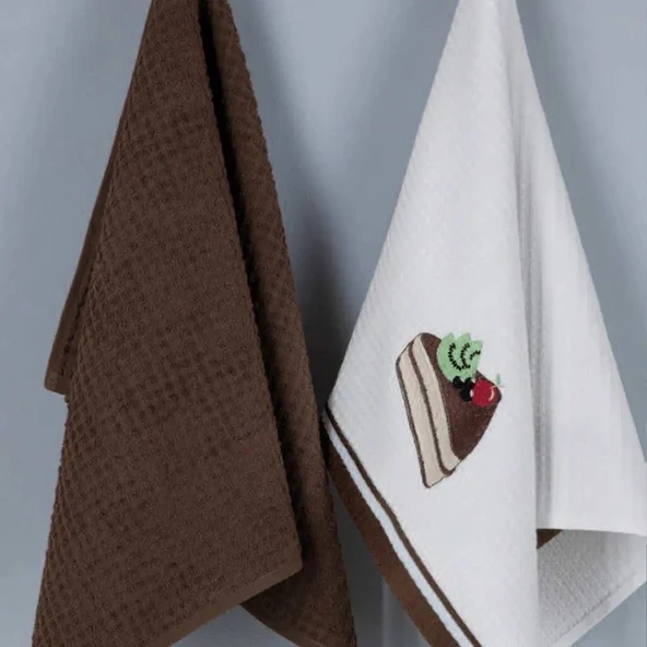 Maxstyle Pamuk Mutfak Havlusu 40x60 cm 2li Browni ürün görseli 1