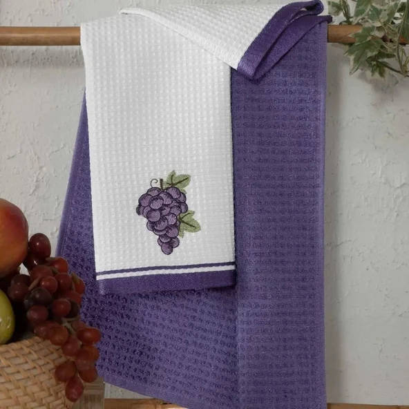 Maxstyle Pamuk Mutfak Havlusu 40x60 cm 2li Üzüm ürün görseli 1