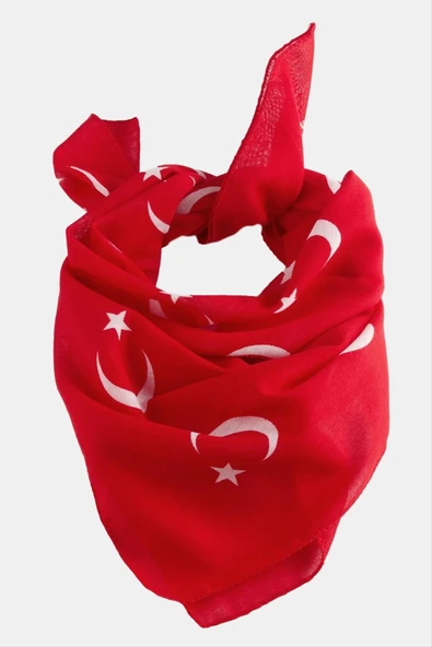 Ay Yıldız Desenli Bandana 50*50 ürün görseli 1