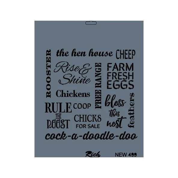 Rich New Seri N-499 Stencil 35x25 cm ürün görseli 1