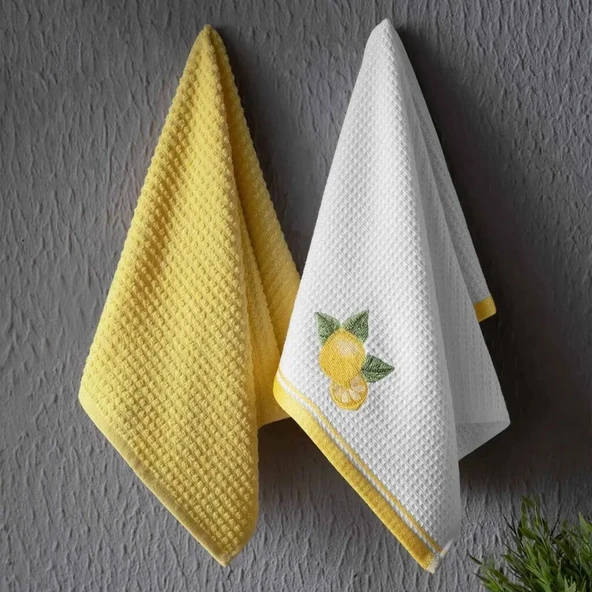 Maxstyle Pamuk Mutfak Havlusu 40x60 cm 2li Limon ürün görseli 1