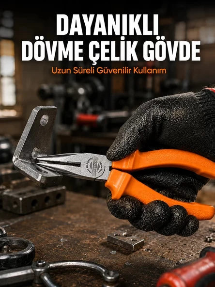 Nevamel® Uzun Çene Tasarımlı Dövme Çelik Kargaburun Hassas Kavrama Performansı ürün görseli 1