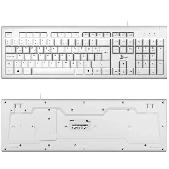 Lecoo Kb101 Usb Kablolu Beyaz Türkçe Q Klavye ürün görseli 1