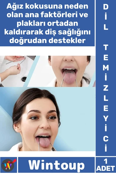 #DilTemizleme Paslanmaz Hijyenik Koku Giderici Bakteri Önleyici Sıyırıcı Metal Dil Temizleme Aleti ürün görseli 1