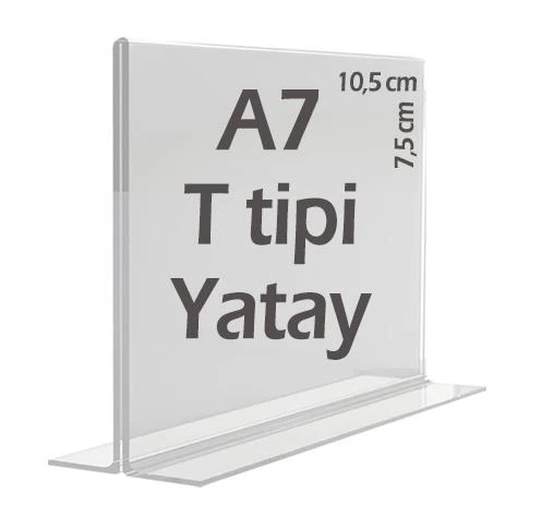 A7 T-Tipi Yatay Şeffaf   Föylük Menü Broşür Etiket Fotoğraflık Albüm Stand Sehpa ürün görseli 1
