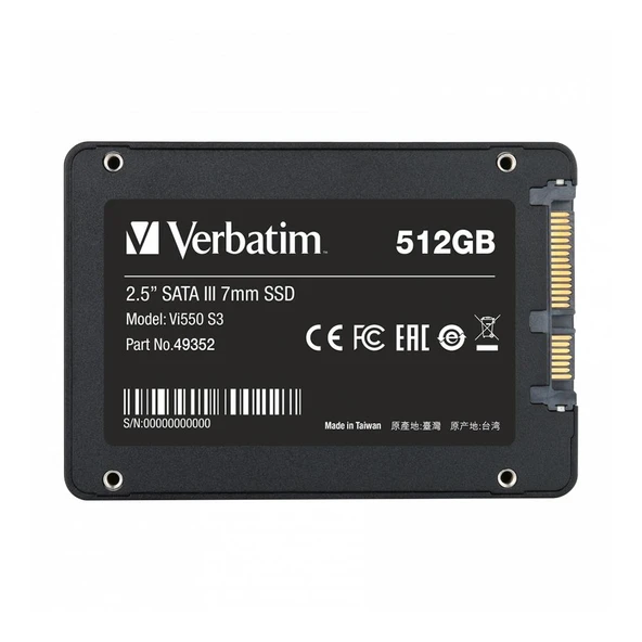 Verbatim 512GB Vi550 S3 SATA 3.0 SSD (Okuma 520MB / Yazma 500MB) ürün görseli 1