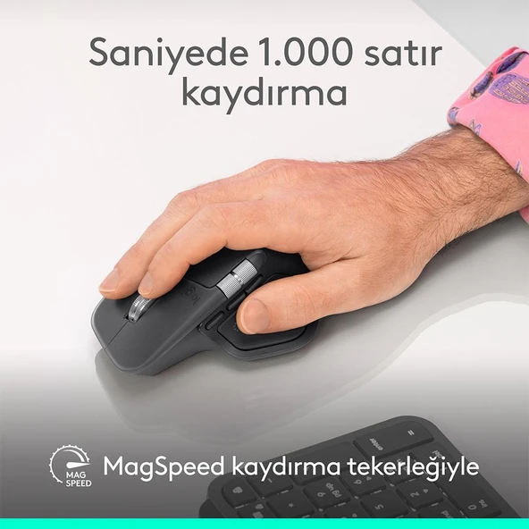 Logitech MX MASTER 4 KABLOSUZ PERFORMANS MOUSE-GRAFİT - Resim 3