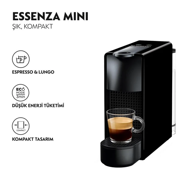 Nespresso C30 Essenza Mini Siyah Kapsüllü Kahve Makinesi ürün görseli 1