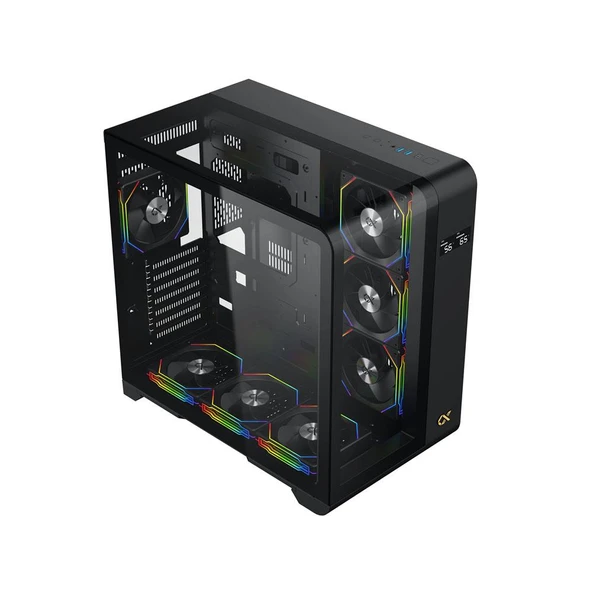 XIGMATEK PANO S SİYAH 7x12cm ARGB TEMPERLİ CAM MidT E-ATX GAMING KASA ürün görseli 1