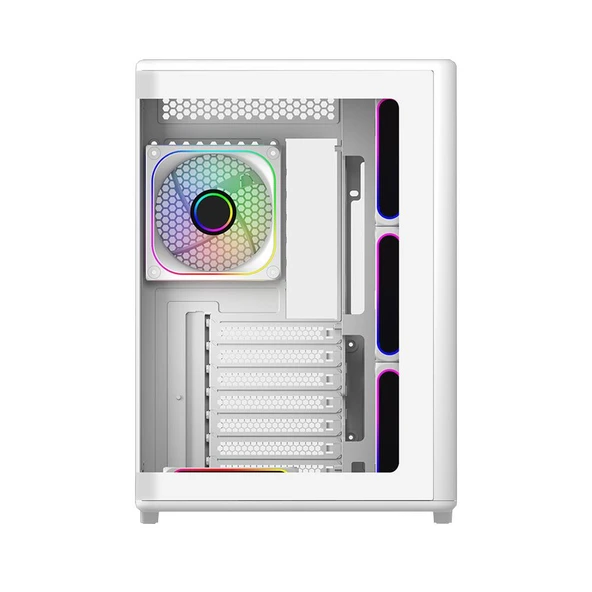 COOLER MASTER ELITE 600 CURVE TG 7x120mm ARGB ATX BEYAZ KASA ürün görseli 1
