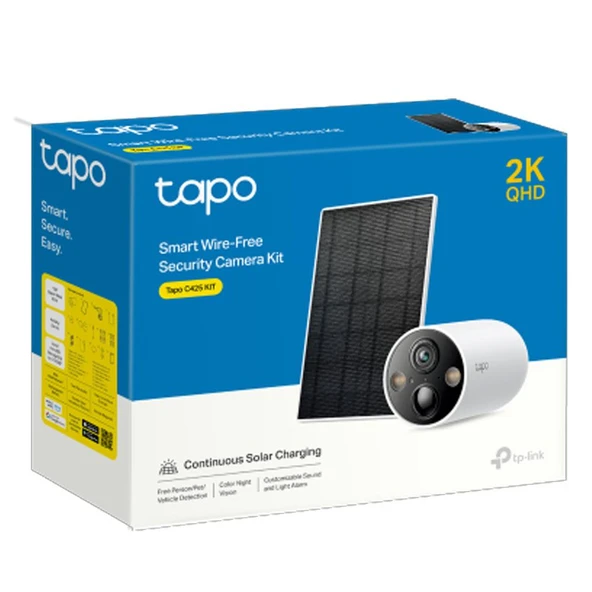 TP-LINK TAPO C425 GÜNEŞ ENERJİLİ BATARYALI DIŞ MEKAN KABLOSUZ IP KAMERA 2K KİT ürün görseli 1