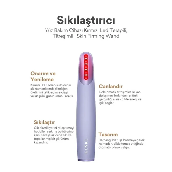 Geske Titreşimli Kırmızı Led Terapili Sıkılaştırıcı Yüz Bakım Cihazı ürün görseli 1