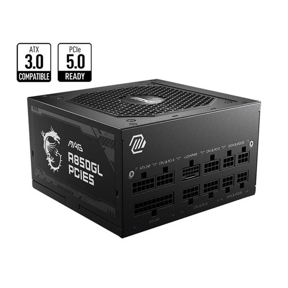MSI MAG A850GL PCIE5 850W 80 PLUS GOLD GÜÇ KAYNAĞI ürün görseli 1