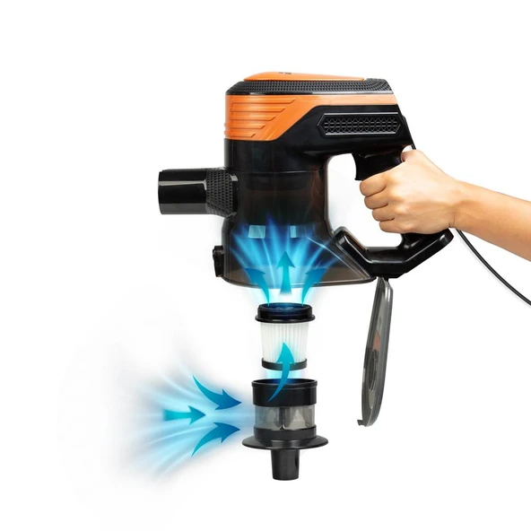 Fantom Pluto P 6000 Cyclonic Elektrikli Dik Süpürge Siyah - Resim 3