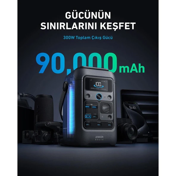 Anker SOLIX C300X DC 288Wh I 300W Taşınabilir Güç Kaynağı ürün görseli 1