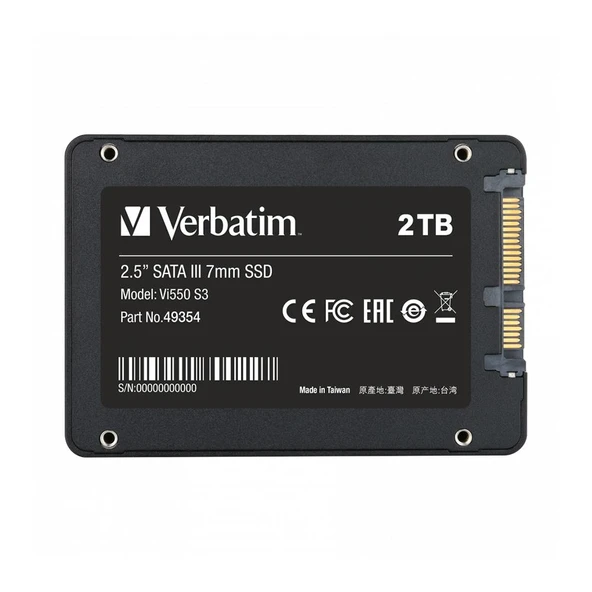 Verbatim 2TB Vi550 S3 SATA 3.0 SSD (Okuma 550MB / Yazma 500MB) ürün görseli 1