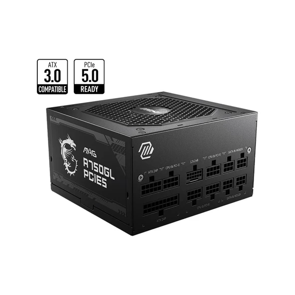 MSI MAG A750GL PCIE5 750W 80 PLUS GOLD GÜÇ KAYNAĞI ürün görseli 1