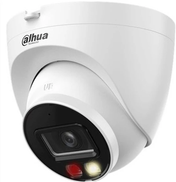 Dahua IPC-HDW1249T-S-IL 2MP 2.8MM Smart Dual Light Aydınlatmalı Sesli Renkli Color Dome IP Kamera ürün görseli 1