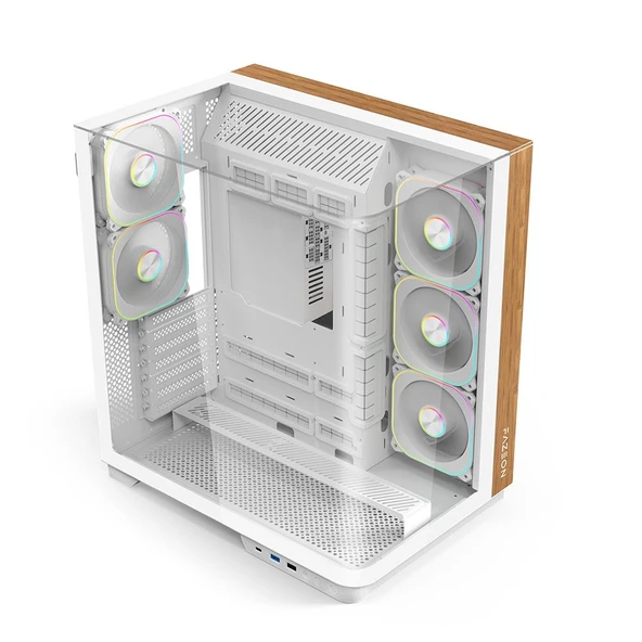 FAZEON F25 850W 80 PLUS BRONZE FULL MODÜLER GEN5 5x120mm ARGB FANLI ATX BEYAZ GAMING KASA ürün görseli 1